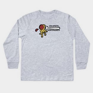 Less Upsetti More Spaghetti | Pasta Pun Kids Long Sleeve T-Shirt